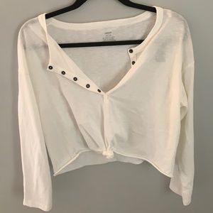 Aerie cropped white pullover
